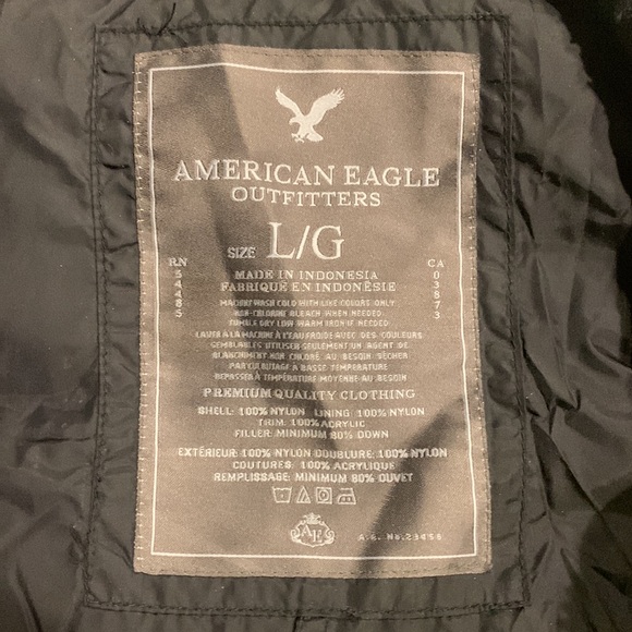 Mens American Eagle Down filled black Vest Size L - Picture 5 of 5